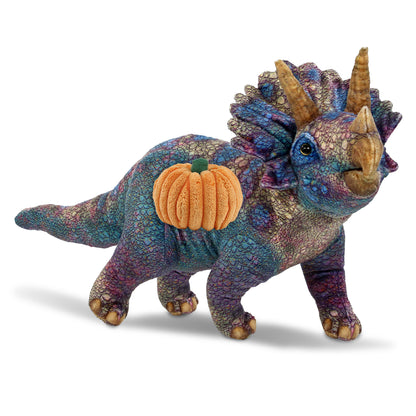 WILD COLLECTION PLUSH - TRICERATOPS DINOSAUR 23" WITH PUMPKIN PLUSH