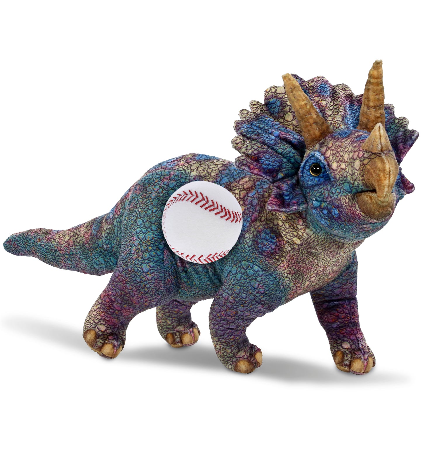 WILD COLLECTION PLUSH - TRICERATOPS DINOSAUR 23" WITH BASEBALL PLUSH