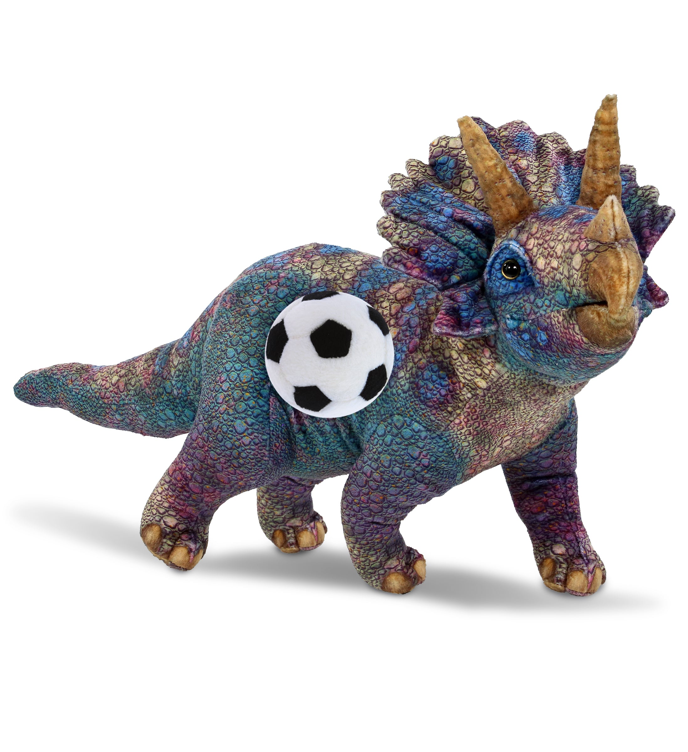WILD COLLECTION PLUSH - TRICERATOPS DINOSAUR 23" WITH SOCCER PLUSH