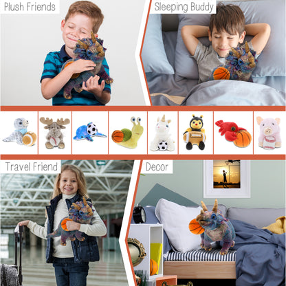 WILD COLLECTION PLUSH - TRICERATOPS DINOSAUR 23" WITH BASKETBALL PLUSH