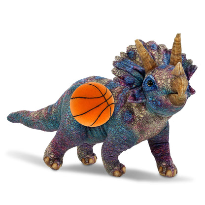 WILD COLLECTION PLUSH - TRICERATOPS DINOSAUR 23" WITH BASKETBALL PLUSH