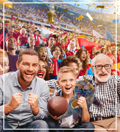 WILD COLLECTION PLUSH - TRICERATOPS DINOSAUR 23" WITH FOOTBALL PLUSH