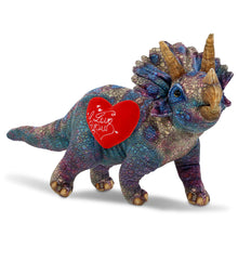 PLUSH I LOVE YOU RED HEART - WILD COLLECTION PLUSH - TRICERATOPS DINOSAUR 23"
