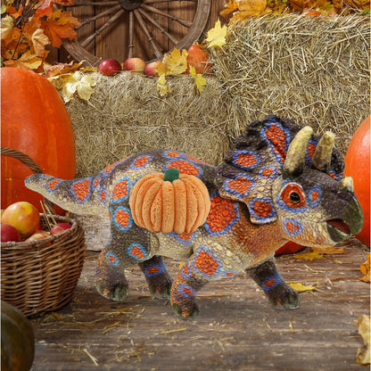 WILD COLLECTION PLUSH - TRICERATOPS DINOSAUR 17" WITH PUMPKIN PLUSH