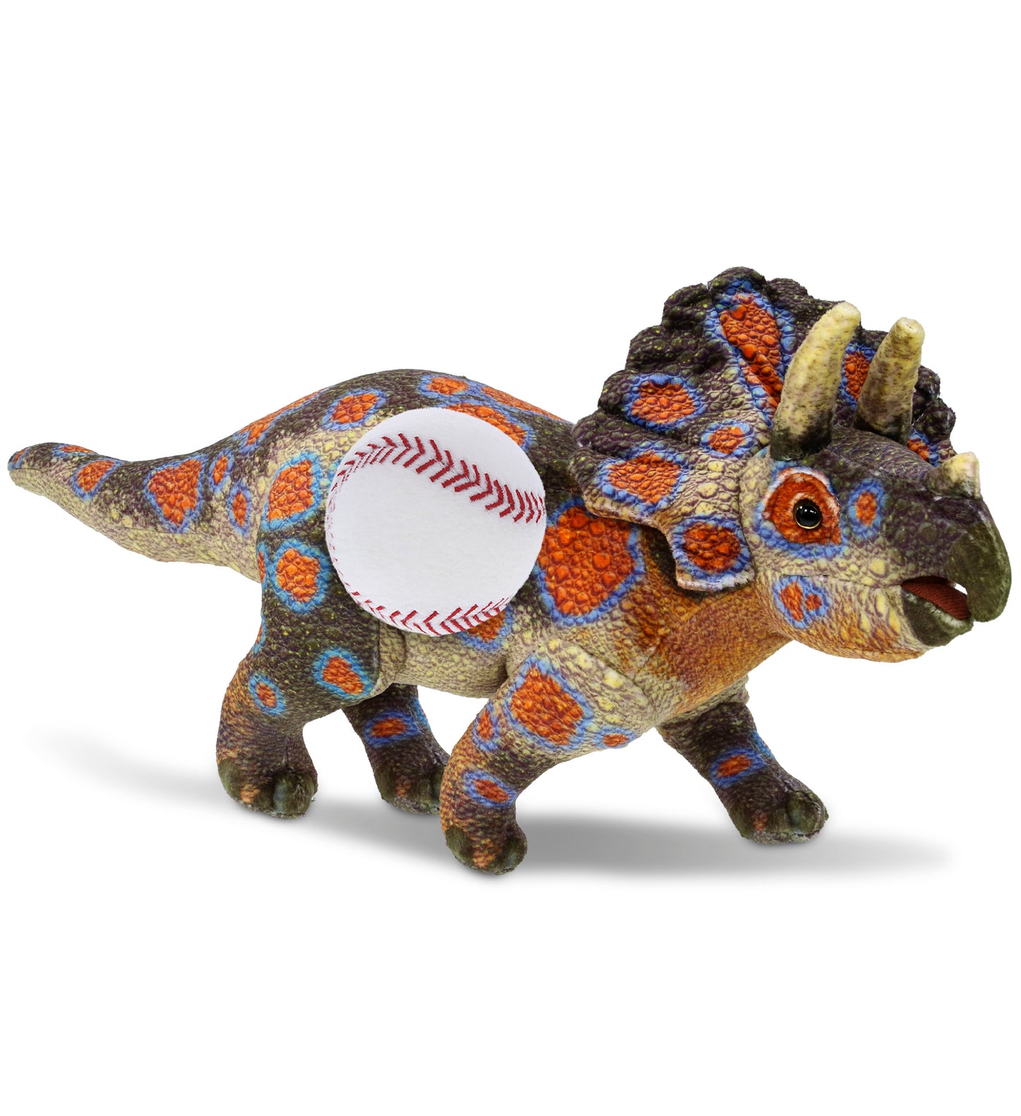 WILD COLLECTION PLUSH - TRICERATOPS DINOSAUR 17" WITH BASEBALL PLUSH