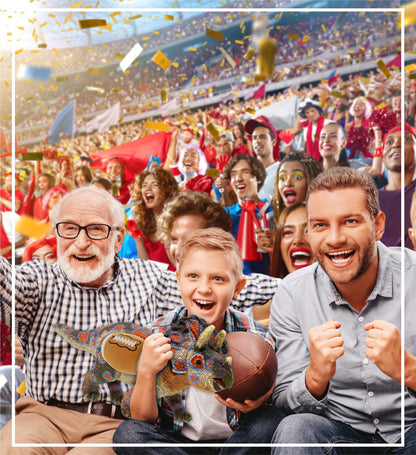 WILD COLLECTION PLUSH - TRICERATOPS DINOSAUR 17" WITH FOOTBALL PLUSH