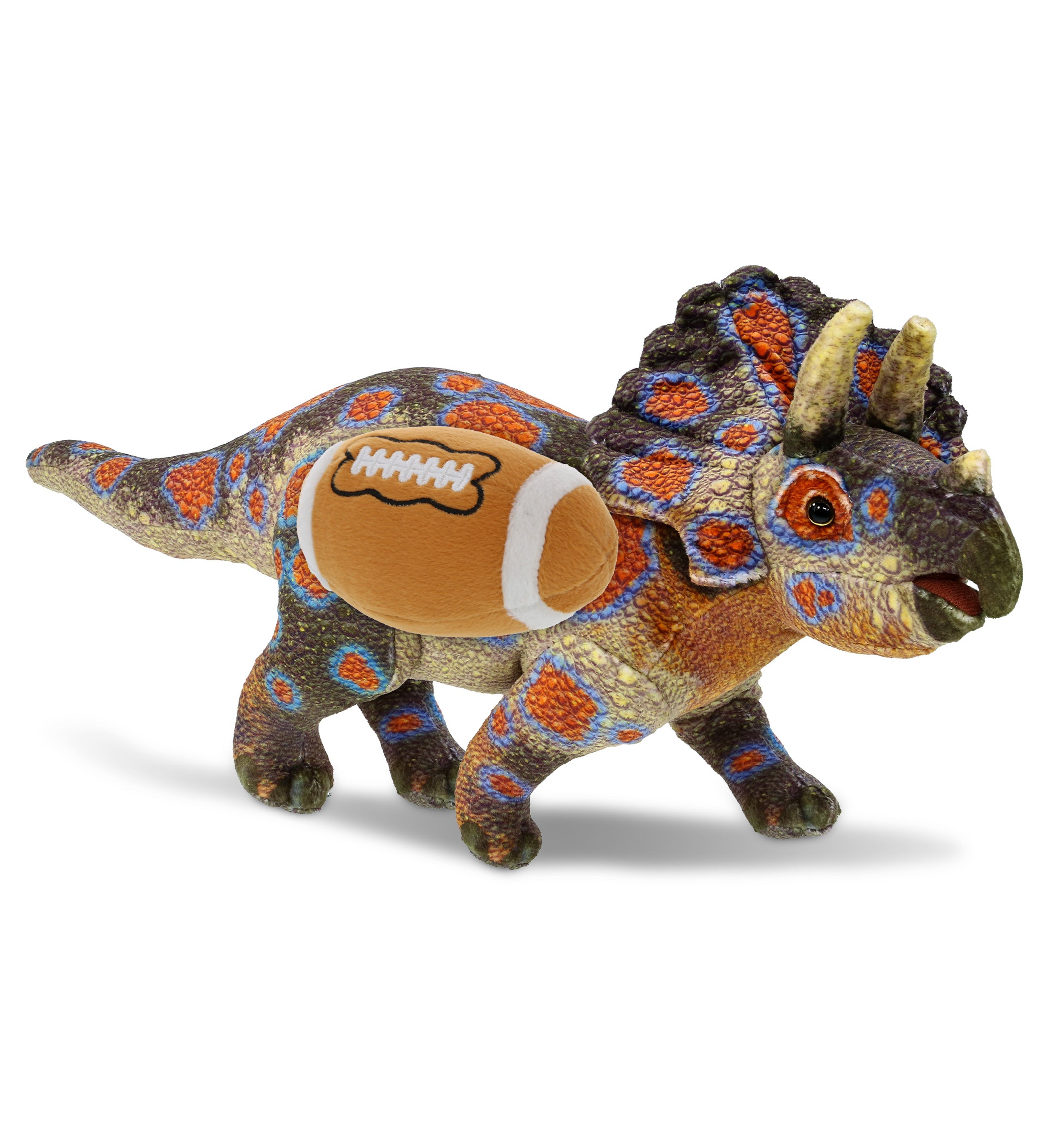 WILD COLLECTION PLUSH - TRICERATOPS DINOSAUR 17" WITH FOOTBALL PLUSH