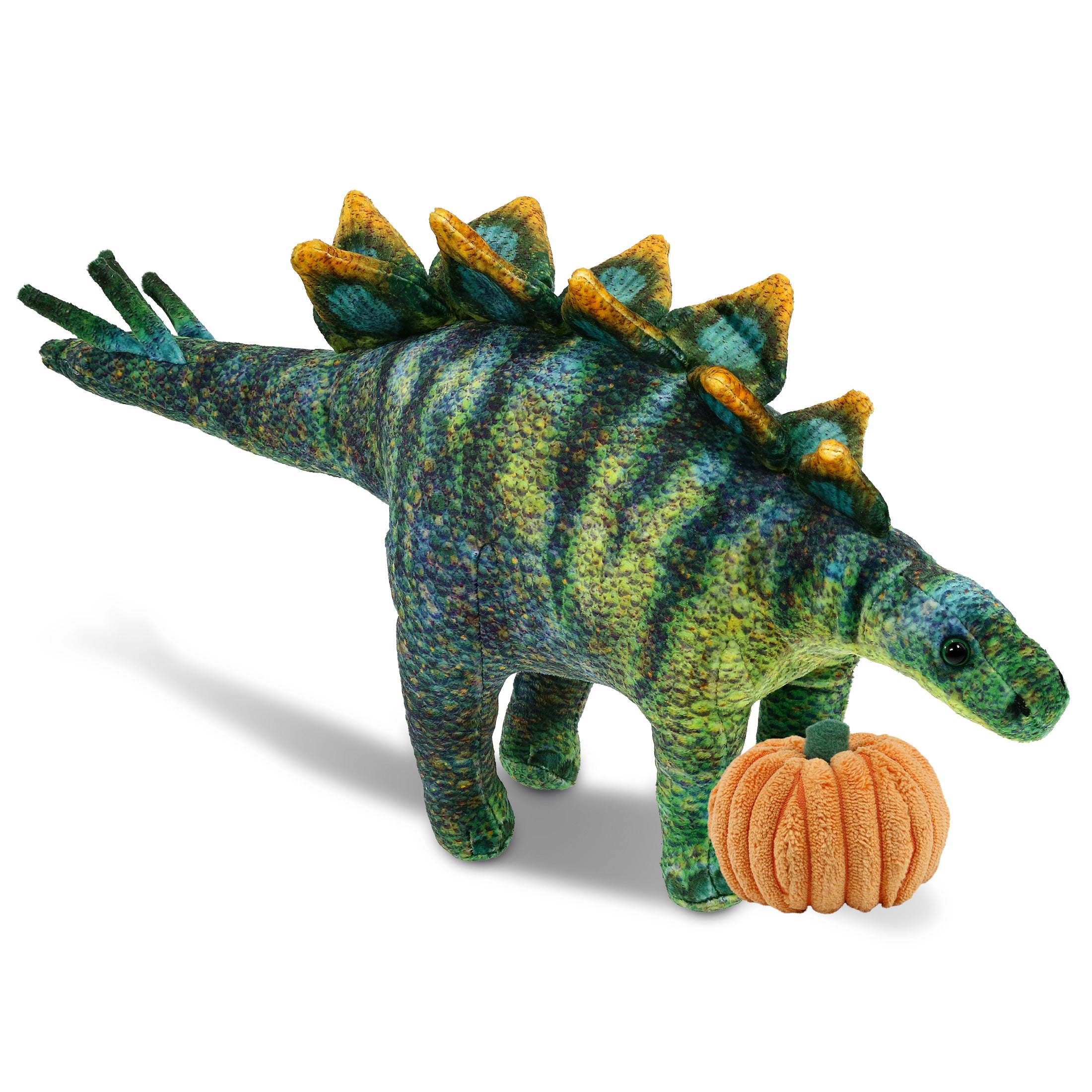 WILD COLLECTION PLUSH - STEGOSAURUS DINOSAUR 18.5" WITH PUMPKIN PLUSH