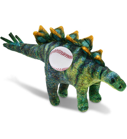 WILD COLLECTION PLUSH - STEGOSAURUS DINOSAUR 18.5" WITH BASEBALL PLUSH