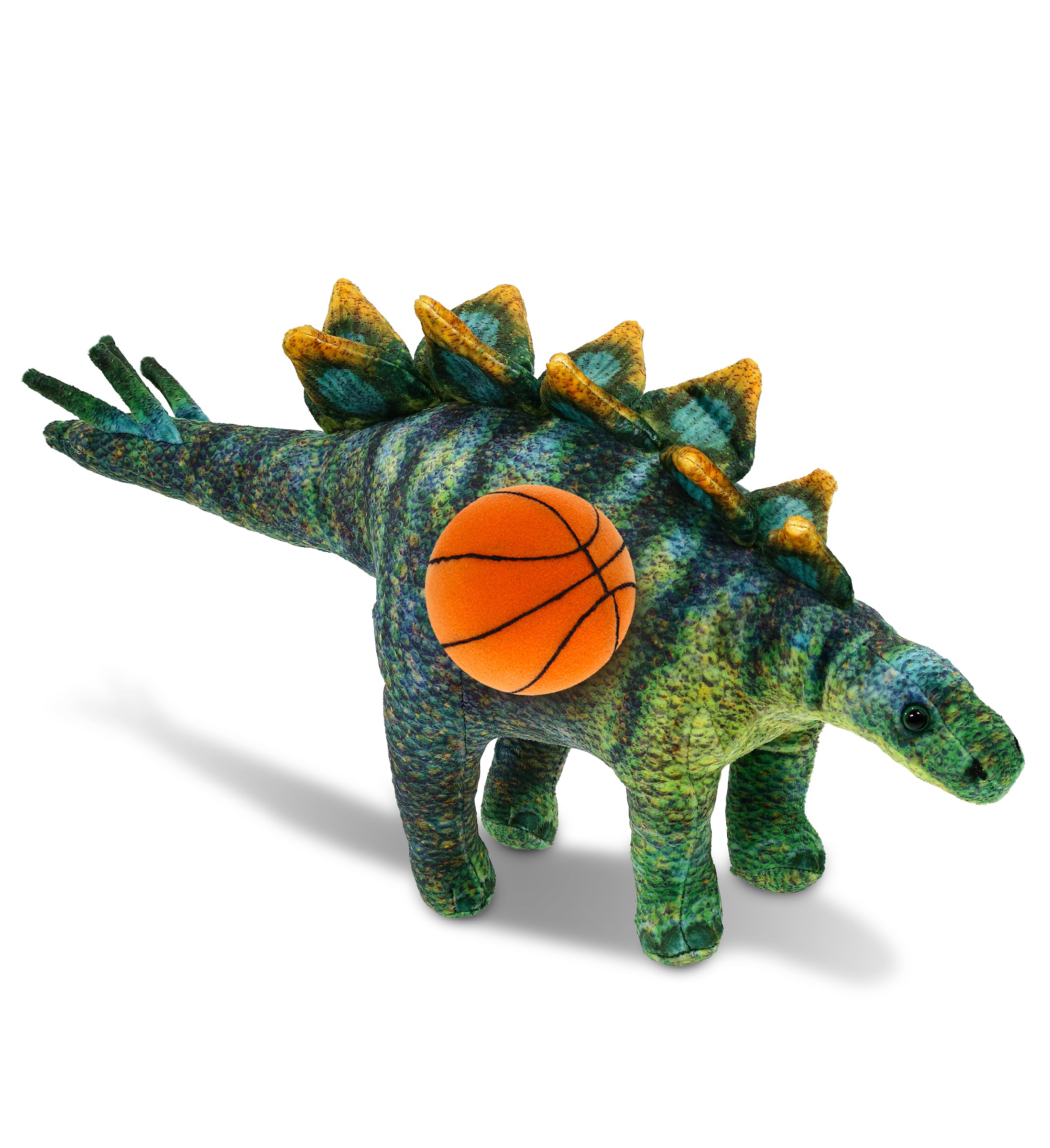 WILD COLLECTION PLUSH - STEGOSAURUS DINOSAUR 18.5" WITH BASKETBALL PLUSH