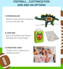 WILD COLLECTION PLUSH - STEGOSAURUS DINOSAUR 18.5" WITH FOOTBALL PLUSH