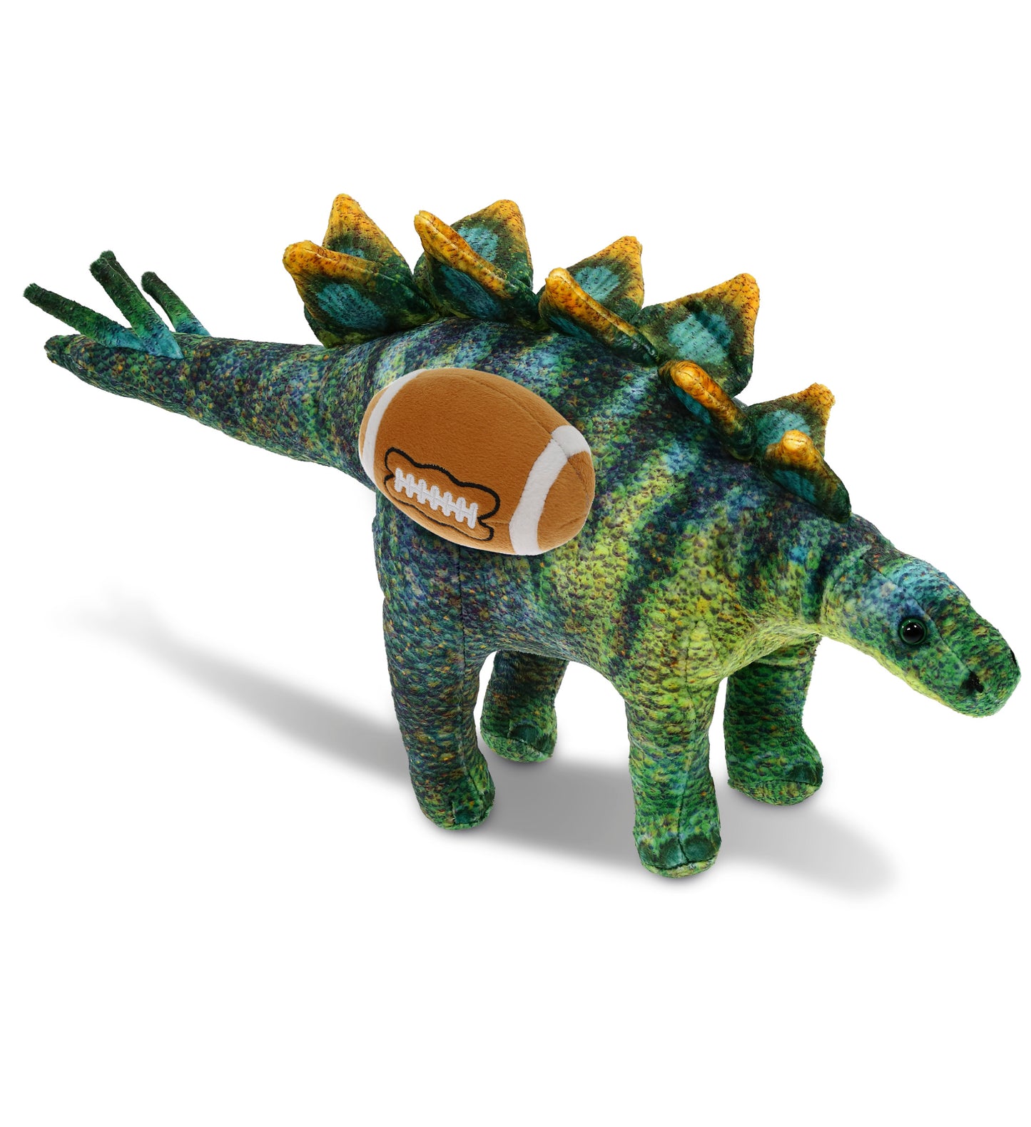 WILD COLLECTION PLUSH - STEGOSAURUS DINOSAUR 18.5" WITH FOOTBALL PLUSH