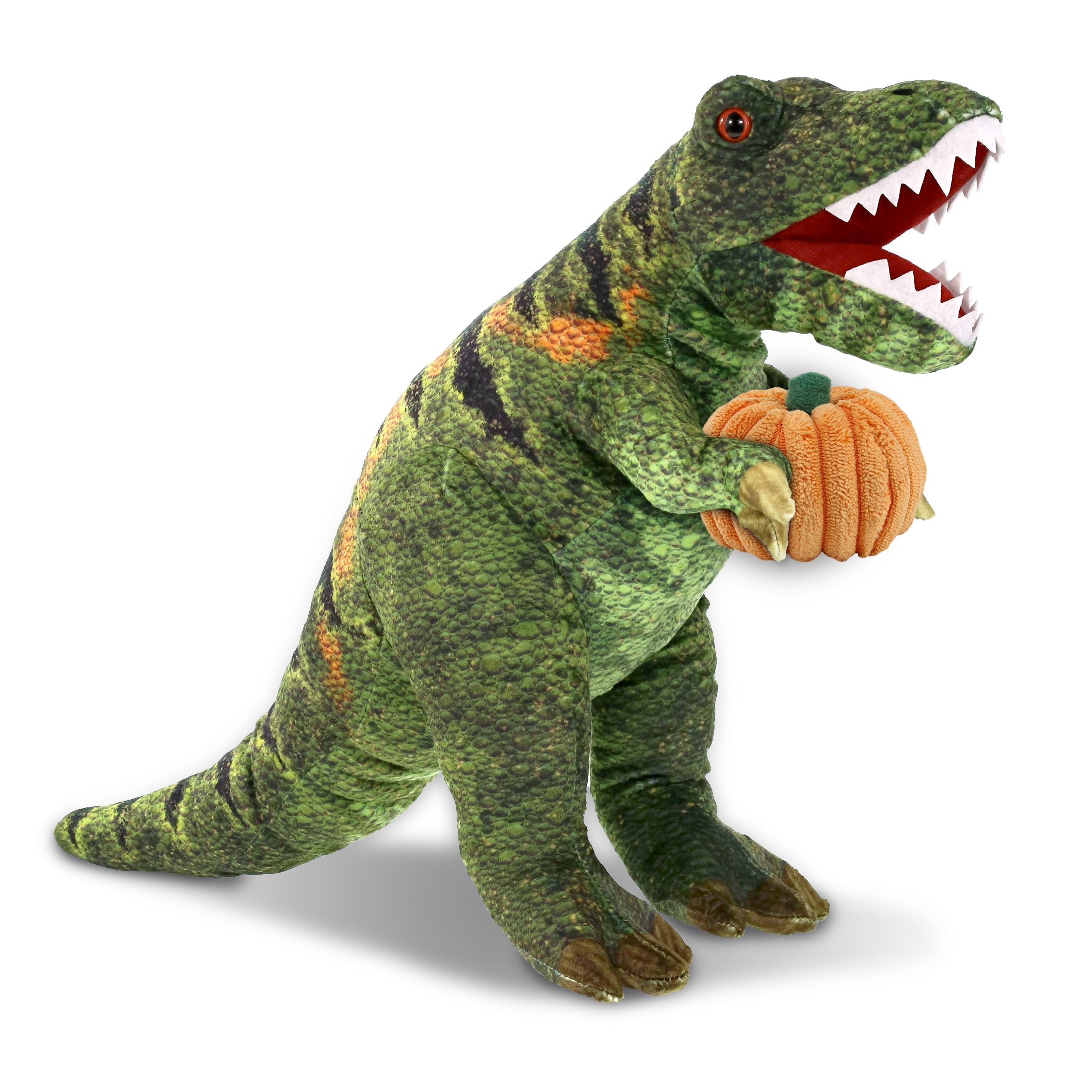 WILD COLLECTION PLUSH - TYRANNOSAURUS REX DINOSAUR 16" WITH PUMPKIN PLUSH