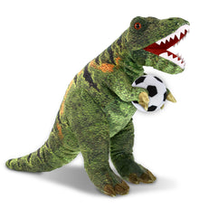WILD COLLECTION PLUSH - TYRANNOSAURUS REX DINOSAUR 16" WITH SOCCER PLUSH