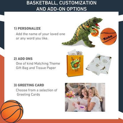 WILD COLLECTION PLUSH - TYRANNOSAURUS REX DINOSAUR 16" WITH BASKETBALL PLUSH