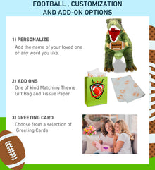 WILD COLLECTION PLUSH - TYRANNOSAURUS REX DINOSAUR 16" WITH FOOTBALL PLUSH