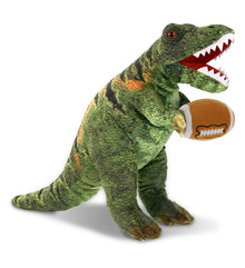 WILD COLLECTION PLUSH - TYRANNOSAURUS REX DINOSAUR 16" WITH FOOTBALL PLUSH