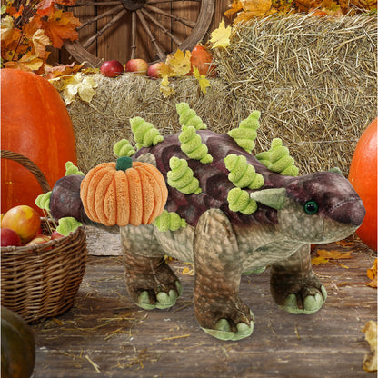 WILD COLLECTION PLUSH - ANKYLOSAURUS DINOSAUR 18" WITH PUMPKIN PLUSH