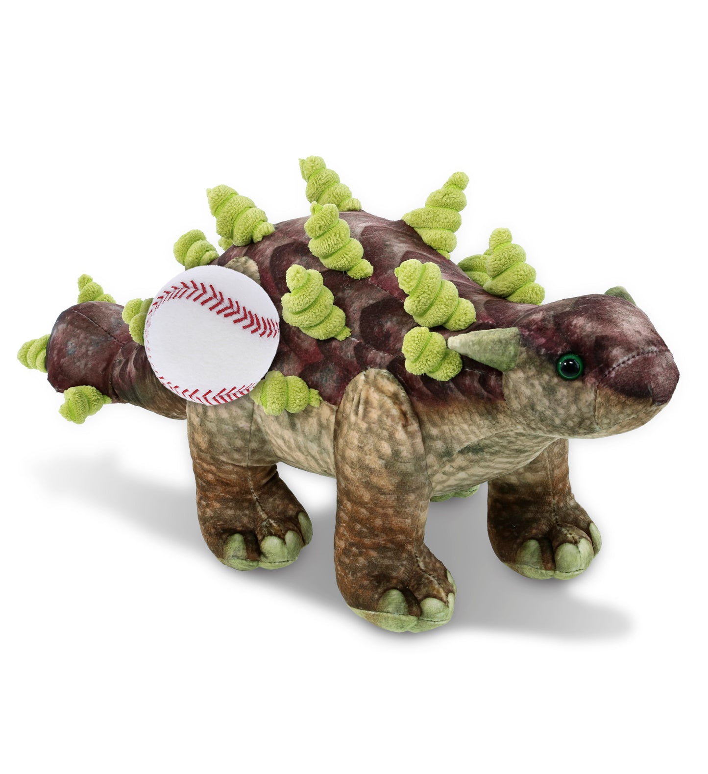 WILD COLLECTION PLUSH - ANKYLOSAURUS DINOSAUR 18" WITH BASEBALL PLUSH