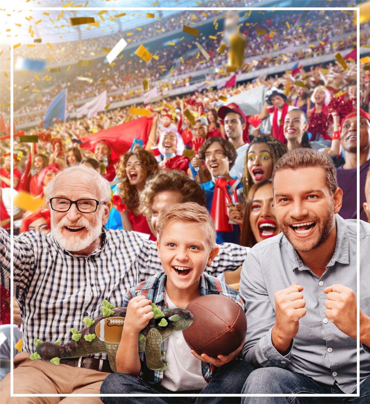 WILD COLLECTION PLUSH - ANKYLOSAURUS DINOSAUR 18" WITH FOOTBALL PLUSH