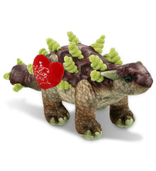PLUSH I LOVE YOU RED HEART - WILD COLLECTION PLUSH - ANKYLOSAURUS DINOSAUR 18"
