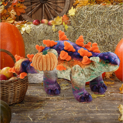 WILD COLLECTION PLUSH - ANKYLOSAURUS DINOSAUR 15" WITH PUMPKIN PLUSH