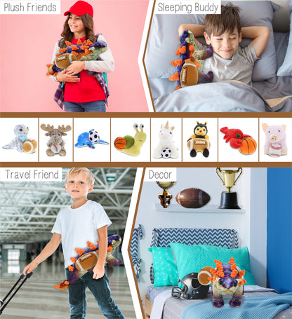 WILD COLLECTION PLUSH - ANKYLOSAURUS DINOSAUR 15" WITH FOOTBALL PLUSH