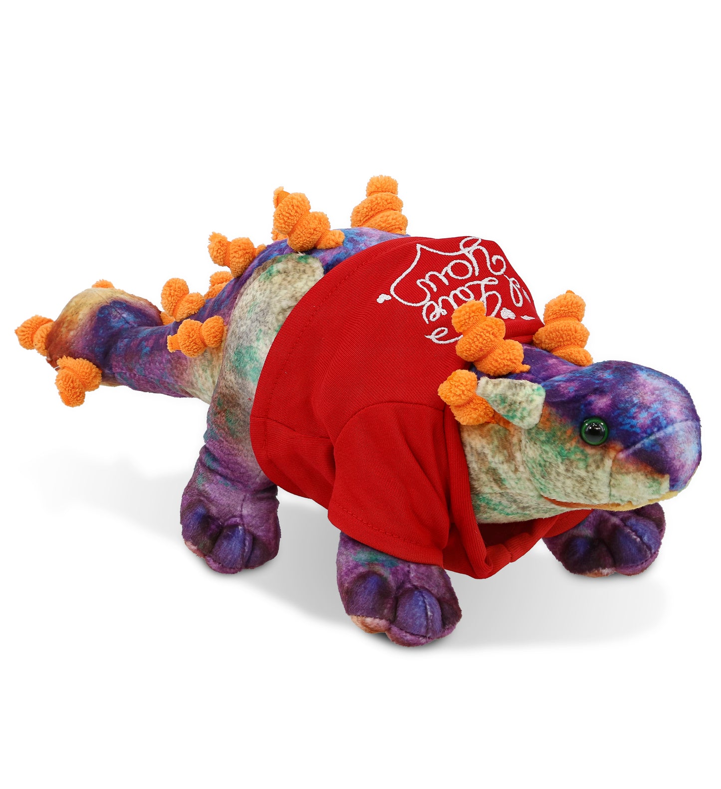 PLUSH I LOVE YOU RED SHIRT- WILD COLLECTION PLUSH - ANKYLOSAURUS DINOSAUR 15"