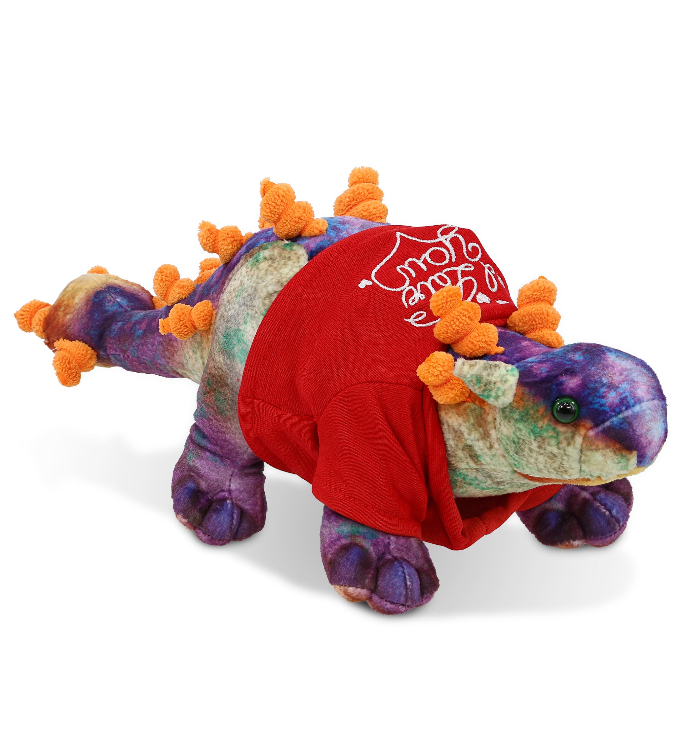 PLUSH I LOVE YOU RED SHIRT- WILD COLLECTION PLUSH - ANKYLOSAURUS DINOSAUR 15"