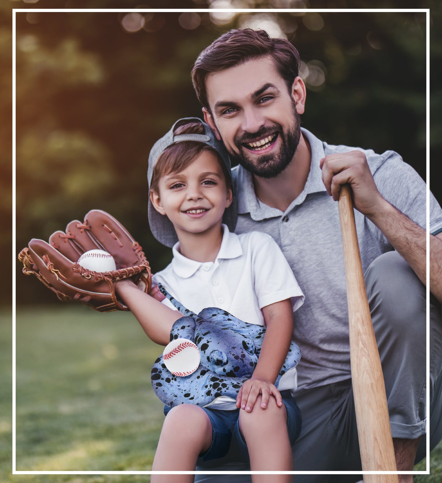 WILD COLLECTION PLUSH - BLUE RAY 20" WITH BASEBALL PLUSH