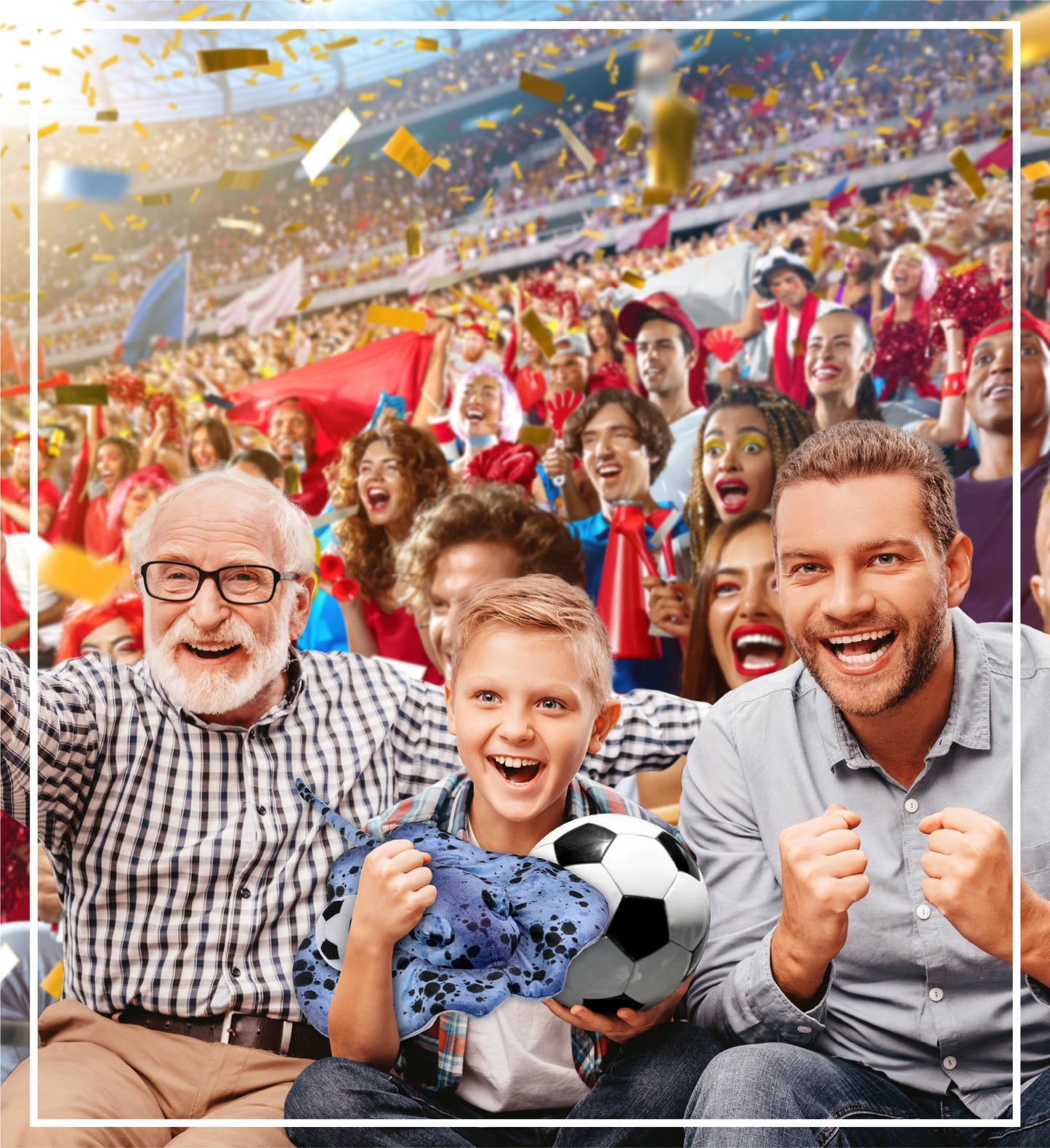 WILD COLLECTION PLUSH - BLUE RAY 20" WITH SOCCER PLUSH