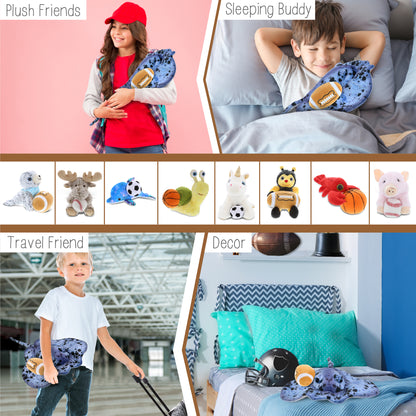 WILD COLLECTION PLUSH - BLUE RAY 20" WITH FOOTBALL PLUSH