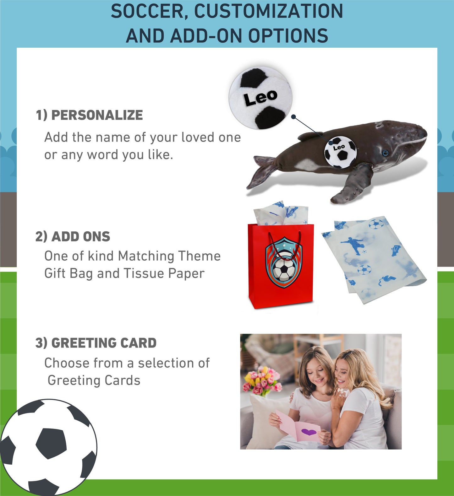WILD COLLECTION PLUSH - HUMPBACK WHALE 16" WITH SOCCER PLUSH