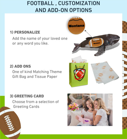 WILD COLLECTION PLUSH - HUMPBACK WHALE 16" WITH FOOTBALL PLUSH