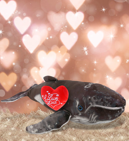 PLUSH I LOVE YOU RED HEART - WILD COLLECTION PLUSH - HUMPBACK WHALE 16"