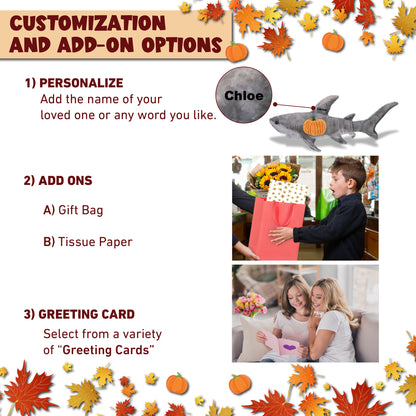 WILD COLLECTION PLUSH - SHARK 20" WITH PUMPKIN PLUSH