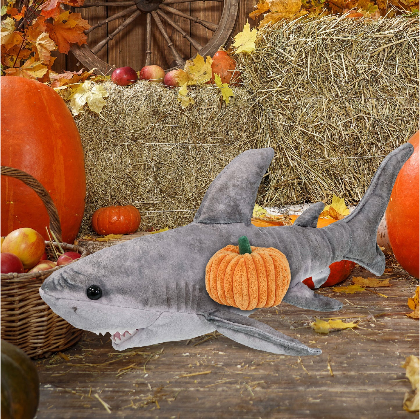 WILD COLLECTION PLUSH - SHARK 20" WITH PUMPKIN PLUSH