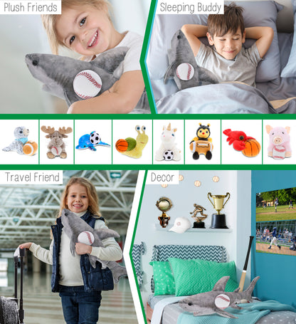 WILD COLLECTION PLUSH - SHARK 20" WITH BASEBALL PLUSH