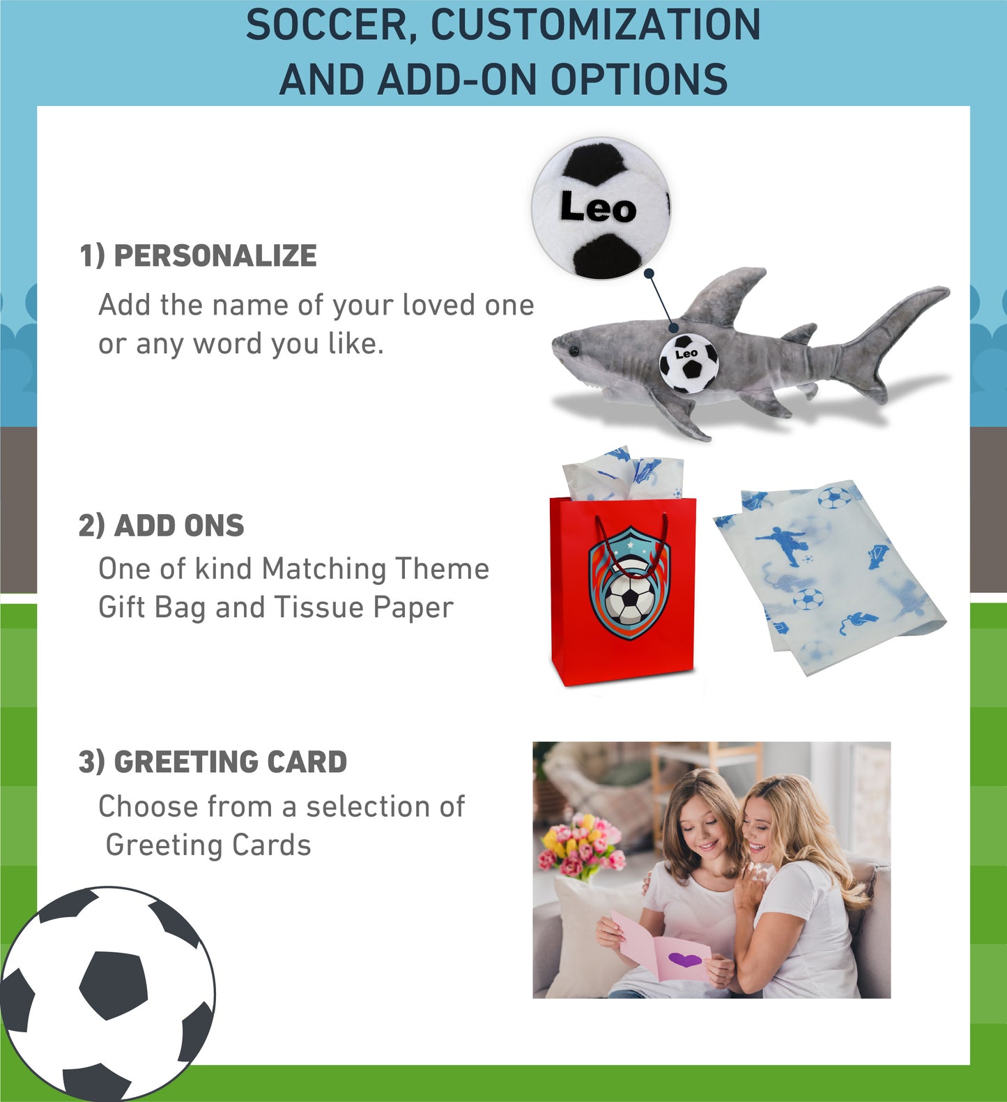 WILD COLLECTION PLUSH - SHARK 20" WITH SOCCER PLUSH