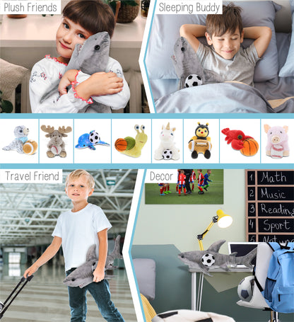 WILD COLLECTION PLUSH - SHARK 20" WITH SOCCER PLUSH