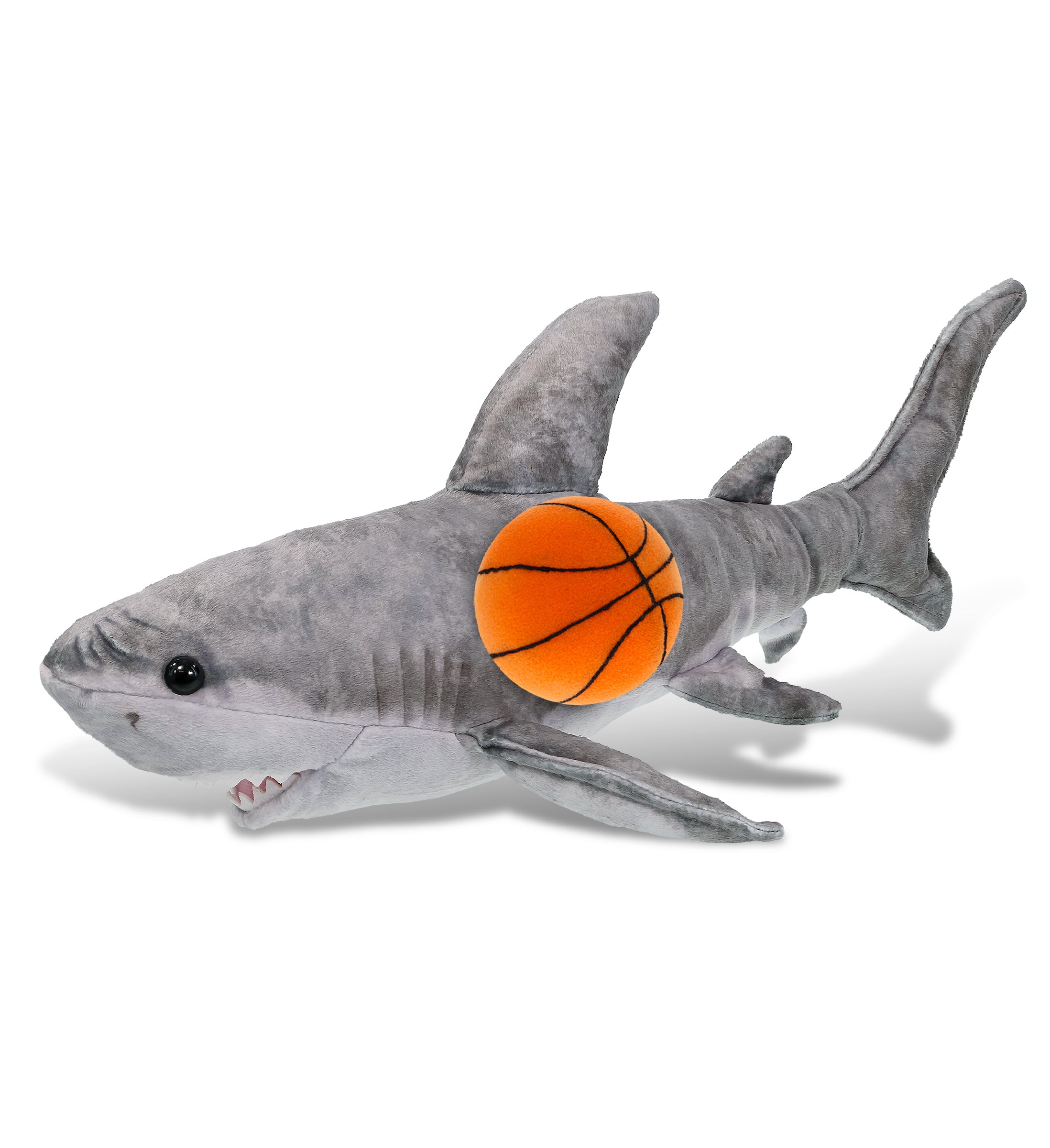 WILD COLLECTION PLUSH - SHARK 20" WITH BASKETBALL PLUSH