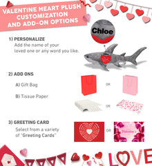 PLUSH I LOVE YOU RED HEART - WILD COLLECTION PLUSH - SHARK 20"