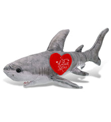 PLUSH I LOVE YOU RED HEART - WILD COLLECTION PLUSH - SHARK 20"