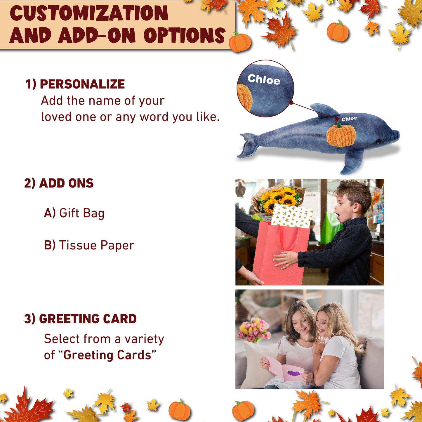 WILD COLLECTION PLUSH - DOLPHIN 19" WITH PUMPKIN PLUSH