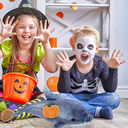 WILD COLLECTION PLUSH - DOLPHIN 19" WITH PUMPKIN PLUSH