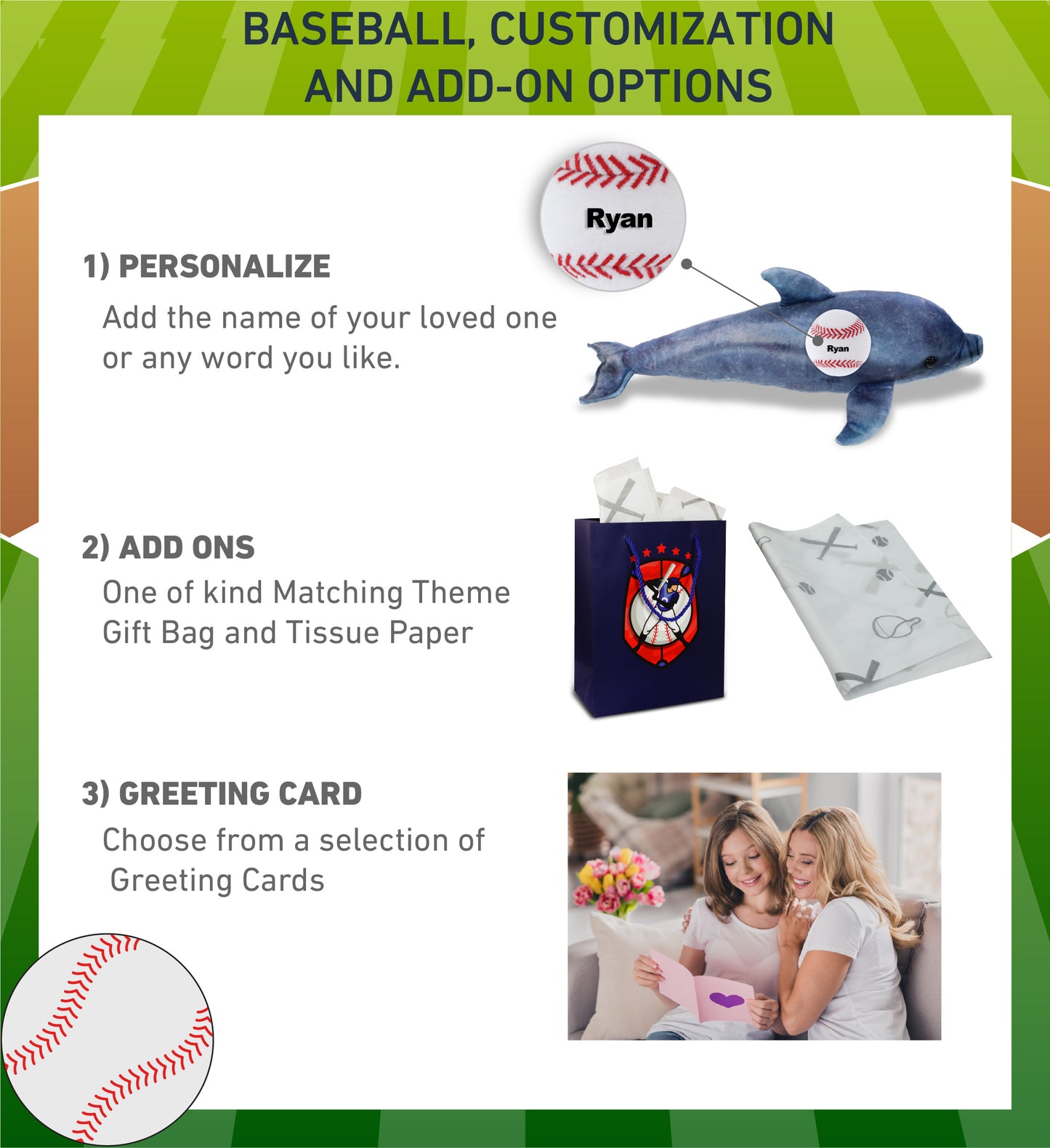 WILD COLLECTION PLUSH - DOLPHIN 19" WITH BASEBALL PLUSH