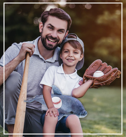 WILD COLLECTION PLUSH - DOLPHIN 19" WITH BASEBALL PLUSH