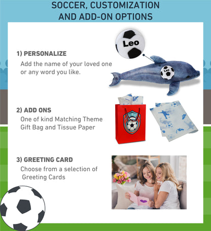 WILD COLLECTION PLUSH - DOLPHIN 19" WITH SOCCER PLUSH