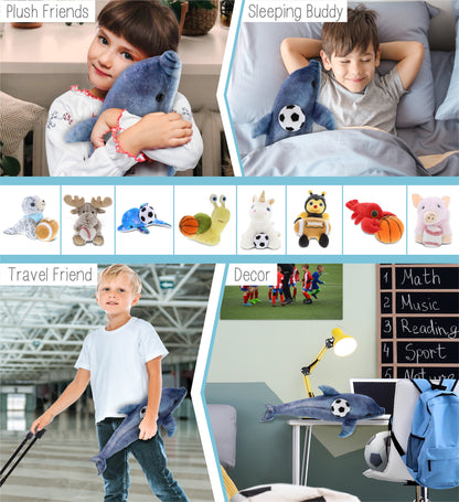 WILD COLLECTION PLUSH - DOLPHIN 19" WITH SOCCER PLUSH