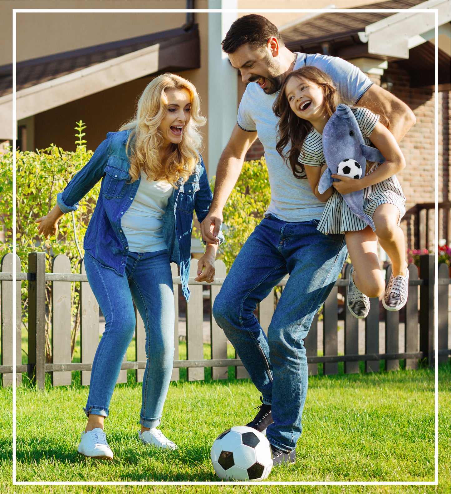 WILD COLLECTION PLUSH - DOLPHIN 19" WITH SOCCER PLUSH